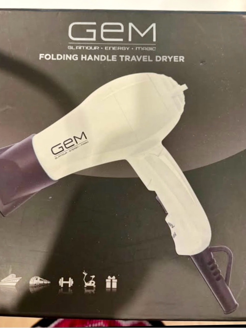 Still in Box Folding Handle Travel Hair Dryer — White